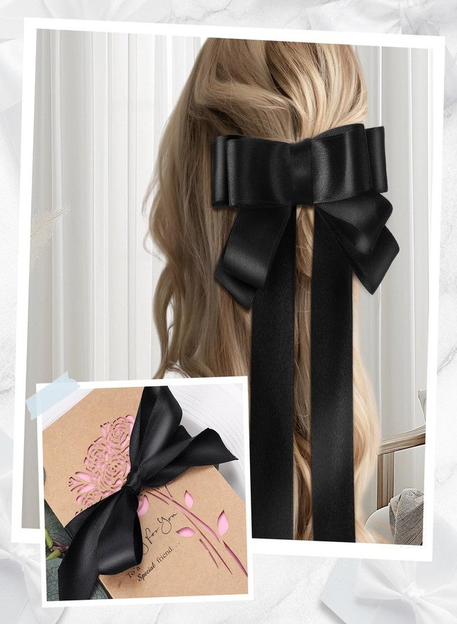 woric Black Ribbon 1 Inch 30 Yards Double Faced Craft Satin Ribbons for Bows Making Crafts Floral Project Gift Wrapping Streamers Clothes Valentine's Day Decorations - Image 5